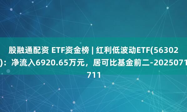 股融通配资 ETF资金榜 | 红利低波动ETF(563020)：净流入6920.65万元，居可比基金前二-20250711